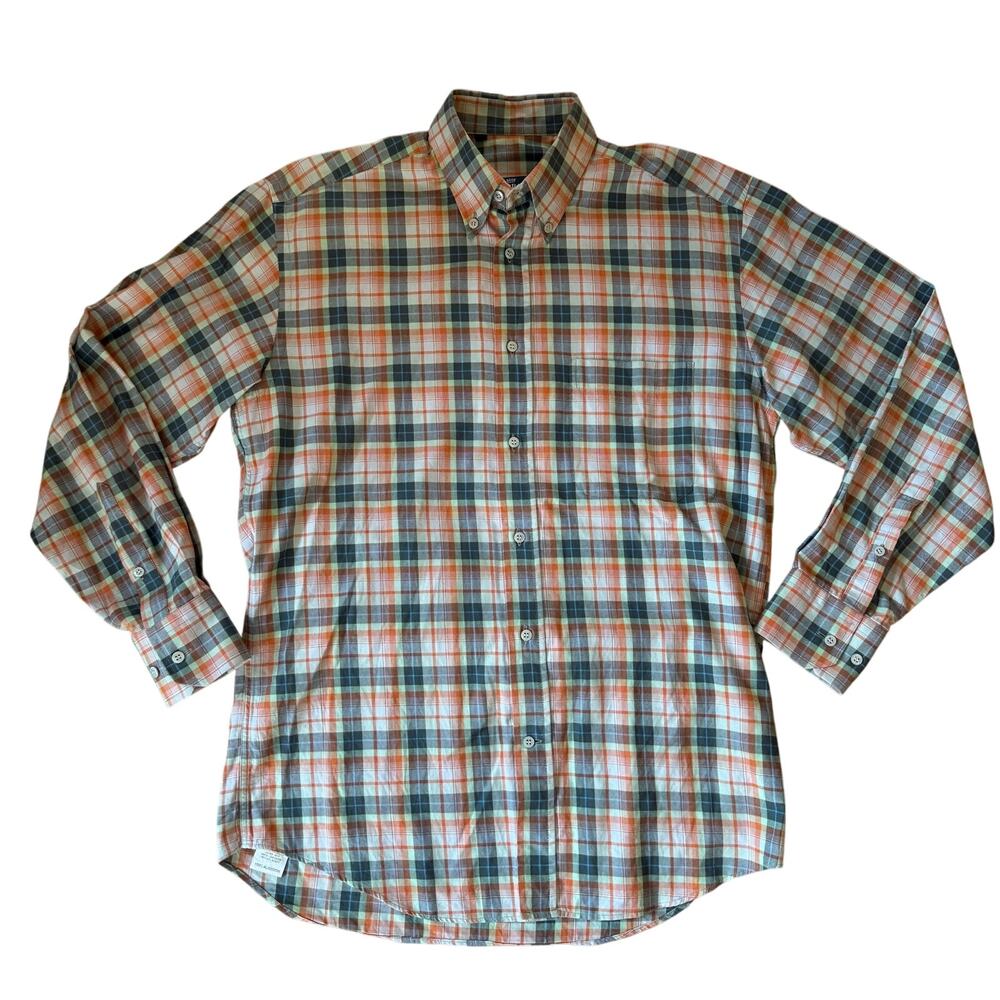 Turrau Mens Button Down Plaid Shirt SZ S Spain Cotton Fall Quality Casual